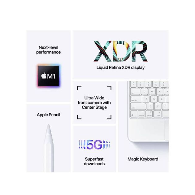 2021 Apple 12.9 pouces iPad Pro Wi‑Fi + Cellular - 1To/16Go - iPadOS 14.5.1 -  Apple M1 - 1 Nano sim - 12MP/12MP - Garantie 12 mois