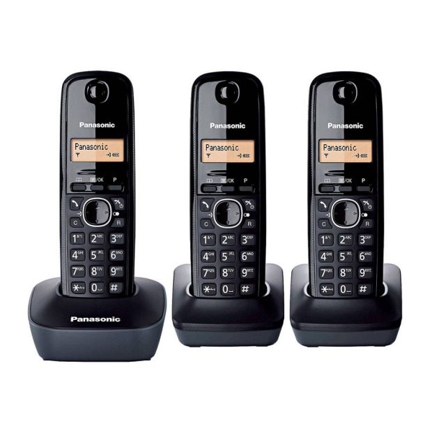 Panasonic KX-TG1613 - Téléphone fixe sans fil - 03 combinés - Noir