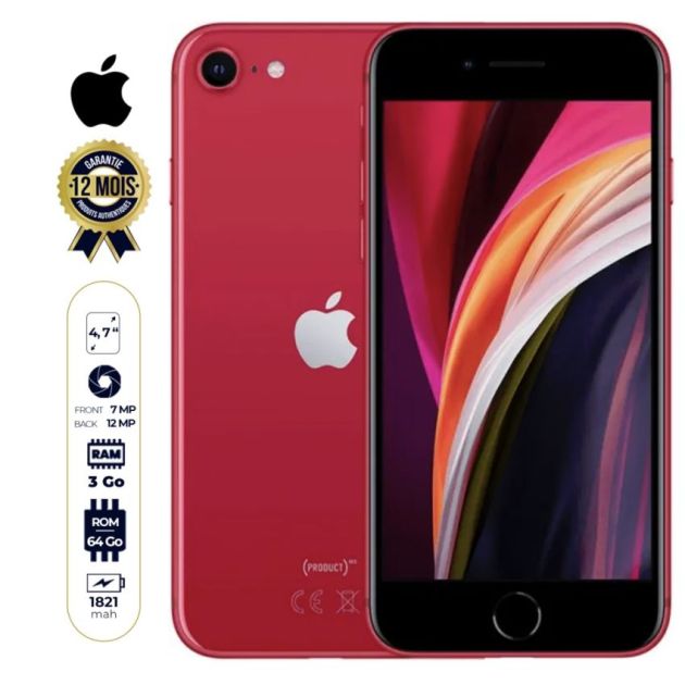 Apple Iphone SE(2020) - 64 Go/3Go RAM -  4.7" - 1821mAh - 12MP - Garantie 12 Mois