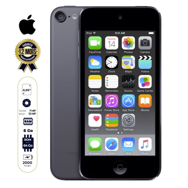 Apple ipod touch 6th generation - 64Go -6 Mois-Noir