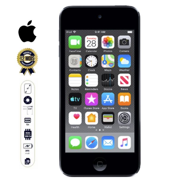 Apple Ipod Touch - 4" écran retina - 256Go - Bluetooth - Gris - 12 mois