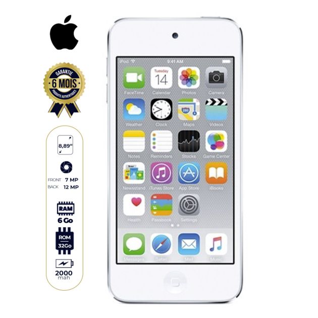Apple iPod Touch - lecteur MP4 - 4" - 6e génération - 32 Go - Argent - 6 mois garantie