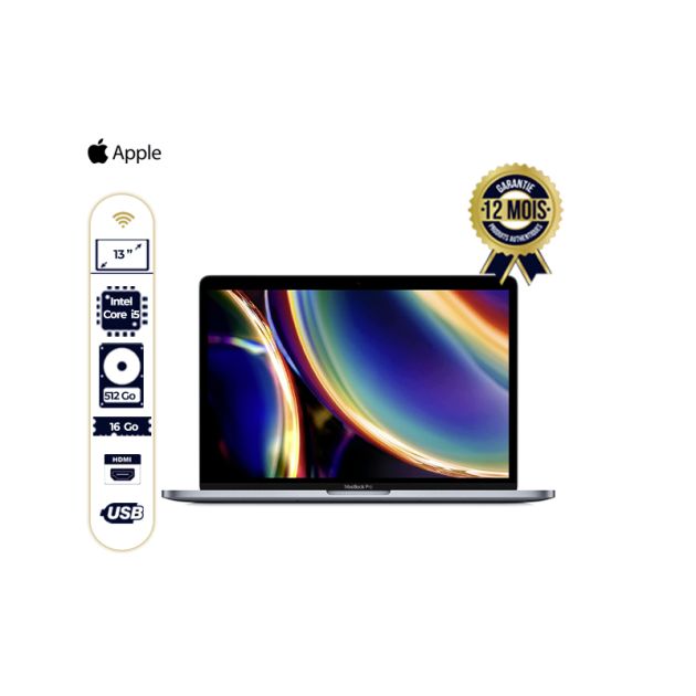  2020 Apple MacBook Pro - 13" - 512 Go/16Go RAM - Intel Core i5 - Mac OS - livraison 3 à 5 jours - 12 mois de garantie
