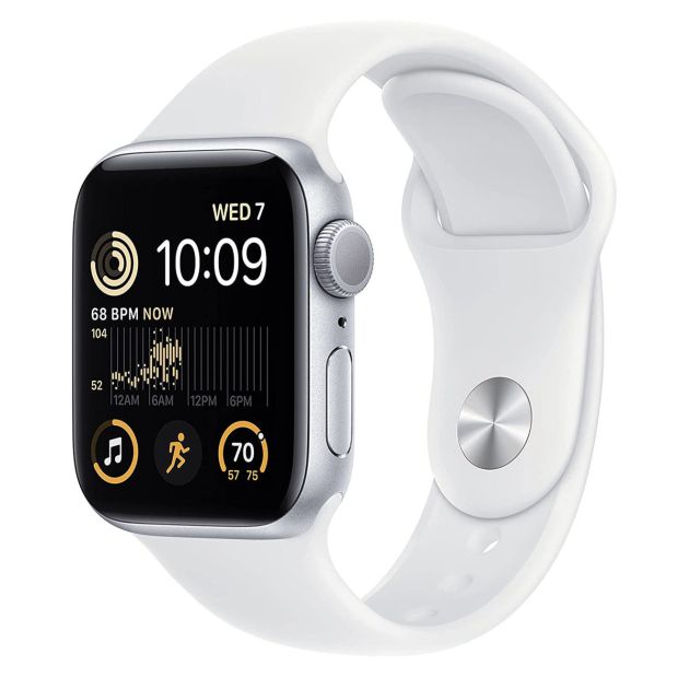 Apple Watch SE (2e génération) [GPS 40 mm] Montre intelligente avec boîtier en aluminium et bracelet sport Starlight - S/M.