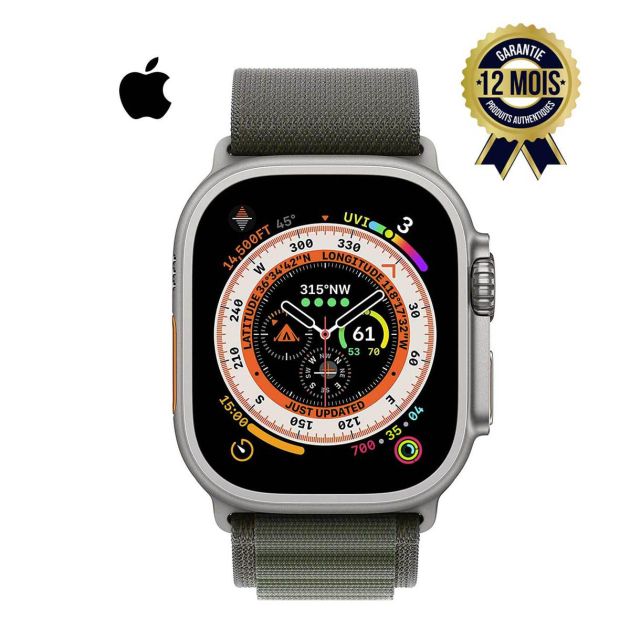 Apple Watch Ultra - GPS + Cellular 49mm - Smart Watch w/Rugged Titanium Case - 12 mois de garantie
