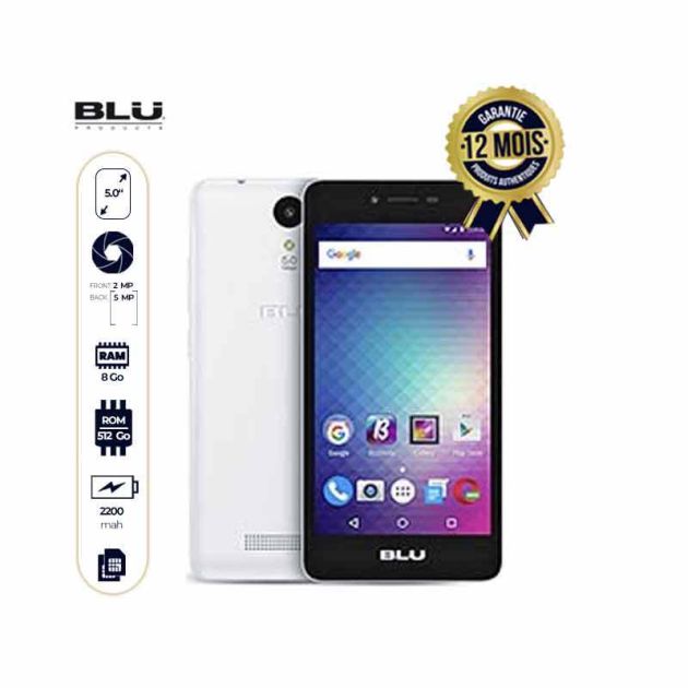 Blu studio G2 - 5 pouces - 8/512Go - 5MP/2MP - 2200mAh - Garantie 12 mois