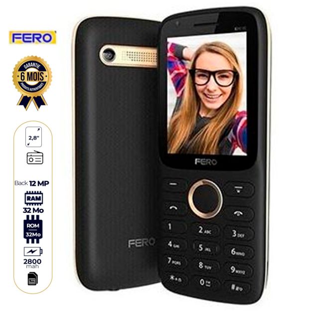 Fero K9s (2 Sim, 32Mo, 32Mo Ram, 2G) -6 Mois -Noir