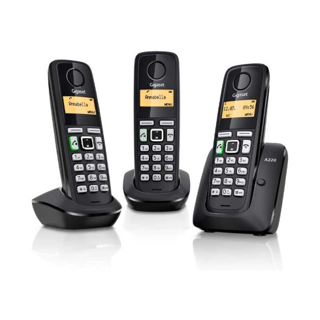 Gigaset A220 Trio - Téléphone sans fil avec 200h d'autonomie - 6 mois