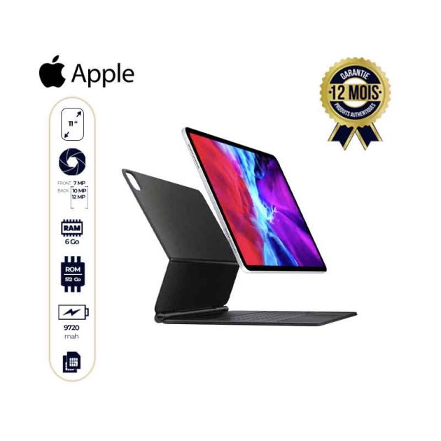 Ipad Pro 2020 11 Pouces - Apple - 512Go Rom - 6Go RAM  - 11" - 12MP - 9720mAh - Nano Sim