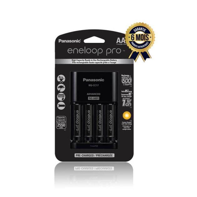 Chargeur De Batterie Panasonic Avec 4 Piles Rechargeables AA