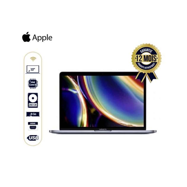 MacBook Pro 2020 - 13'' - Core i5 - 4,5 GHz - 256Go ssd/8Go Ram - 12 mois de garantie sur commande