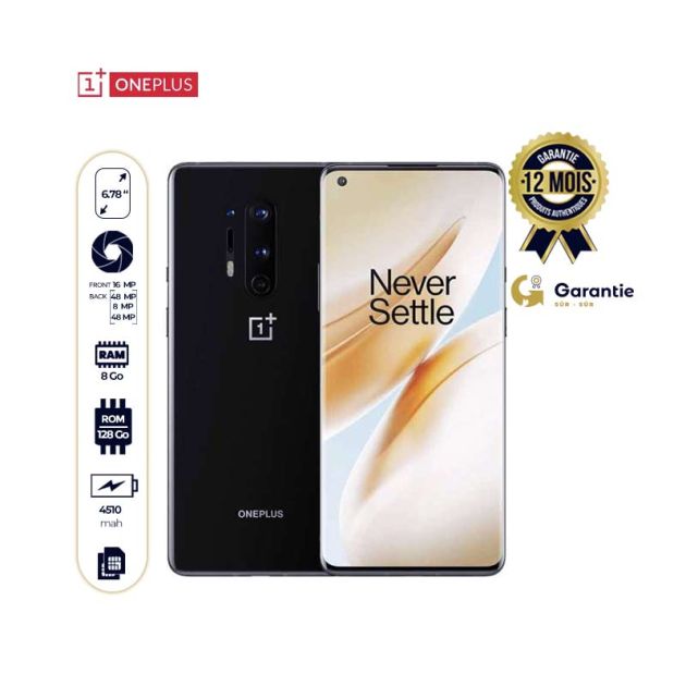 Smartphone Oneplus 8 Pro -128Go/8Go RAM - 48Mp - 4510Mah -12Mois