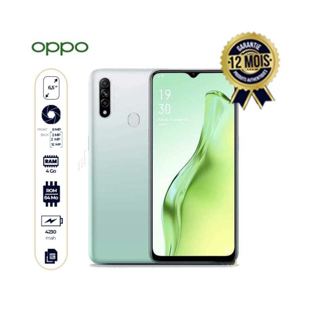 Oppo A31 - Smartphone - 64Go/4Go RAM - 12MP - 4230mAh - 6,5" - 4G - Dual Sim - Blanc fantaisie