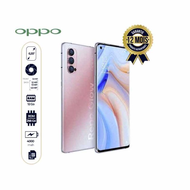 smartphone oppo reno 4 pro 5G - 256Go/12Go RAM - 48MP/32MP - 4K - 4000mAh - 6,55" - 5G - dual sim - 12 mois garantie