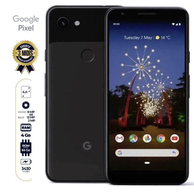 Google Pixel 3aXL - Ecran P-OLED 6" - Snapdragon 670  - 64Go/4Go - 3430mAh - 03 mois