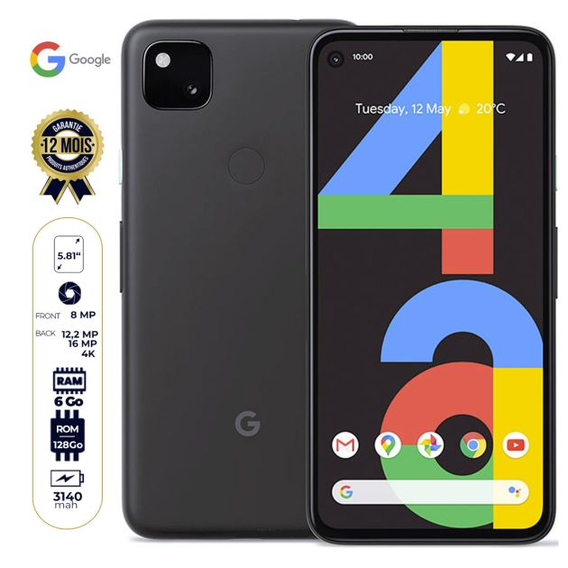 Google pixel 4A  - 5.81" OLED - 128 Go/6Go RAM - ( Nano-SIM et eSIM ) - 12.2MP/8MP - 3140mAh - Garantie 06 Mois