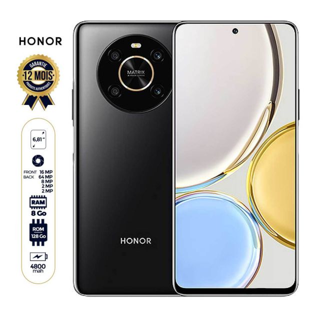 Honor X9 4G - Dual Sim - 6.81" - 128Go / 8 Go Ram - 64+8+2+2MP/16MP - 4800mAh - Charge rapide 66 W - 12 Mois