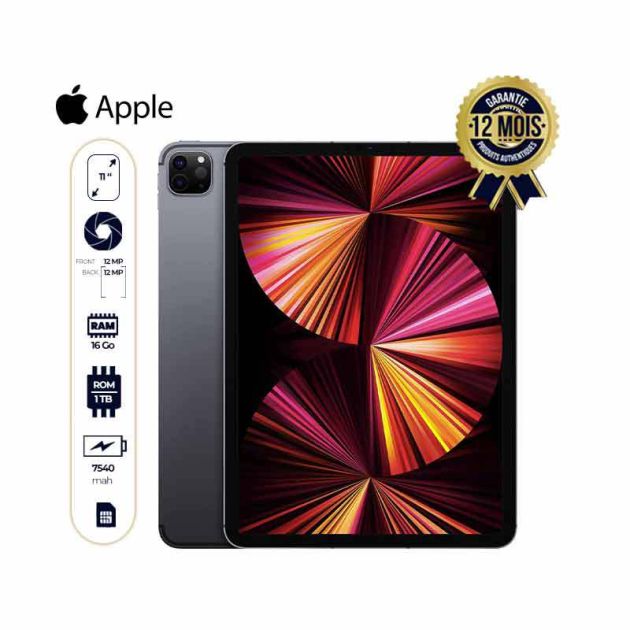  IPad Pro 11 pouces (Wi-Fi + cellulaire, 1 To) Apple 2021- 01 ans de garantie 