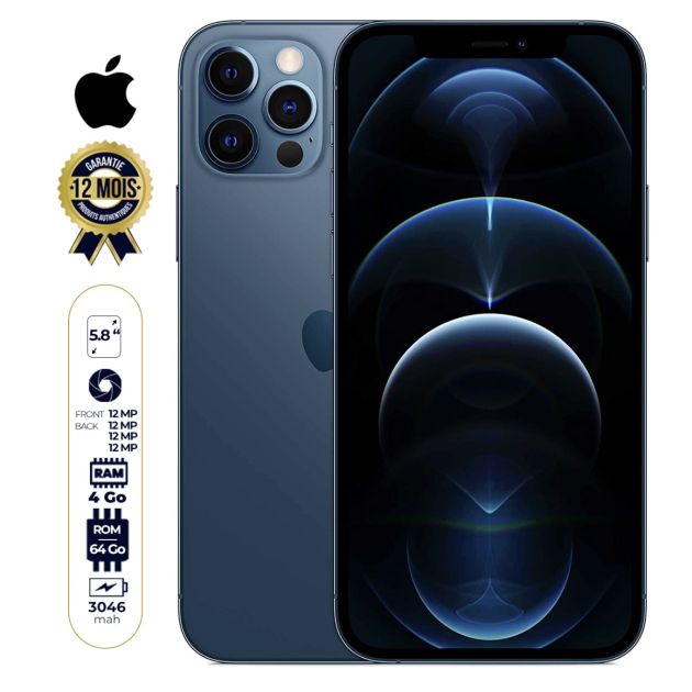 IPhone 11 Pro seconde main -256Go/4Go RAM - Triple caméra Arrière - Nano Sim - 03 mois de garantie