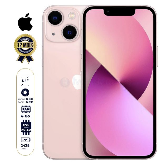 Iphone 13 Mini - 256Go/4Go - Apple - 5.4 pouces - Nano sim - Garantie 12 mois