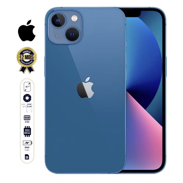 Iphone 13 - 512Go/4Go - Apple - 3240mAh - 6.1'' - Garantie 12 mois