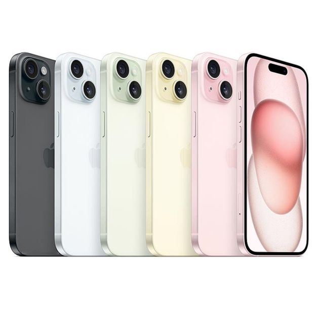iPhone 15 - 128 Go/6Go RAM - 6,1" - Apple A16 Bionic  - Nano SIM physique et e-sim - 48 MP+12MP/12MP - 3349mAh - Garantie 12 mois 
