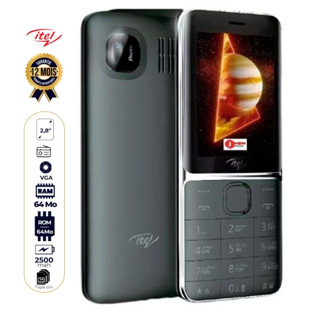 Itel 5626 - 2500mAh - 2.8'' - Triple sim - 12 mois de Garantie