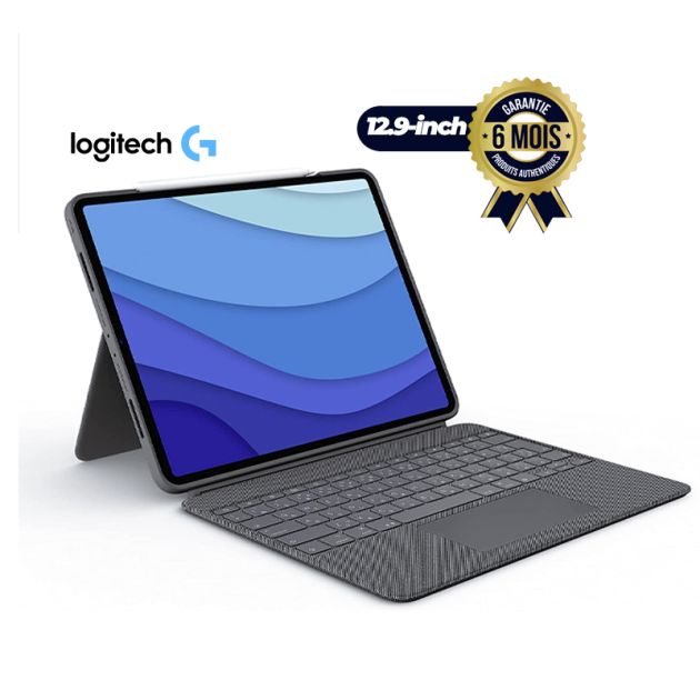 Logitech Combo Touch iPad Pro - 12,9" (5e Gen - 2021) Étui clavier - Clavier rétroéclairé détachable - (LIVRAISON 5 a 10 JOURS)