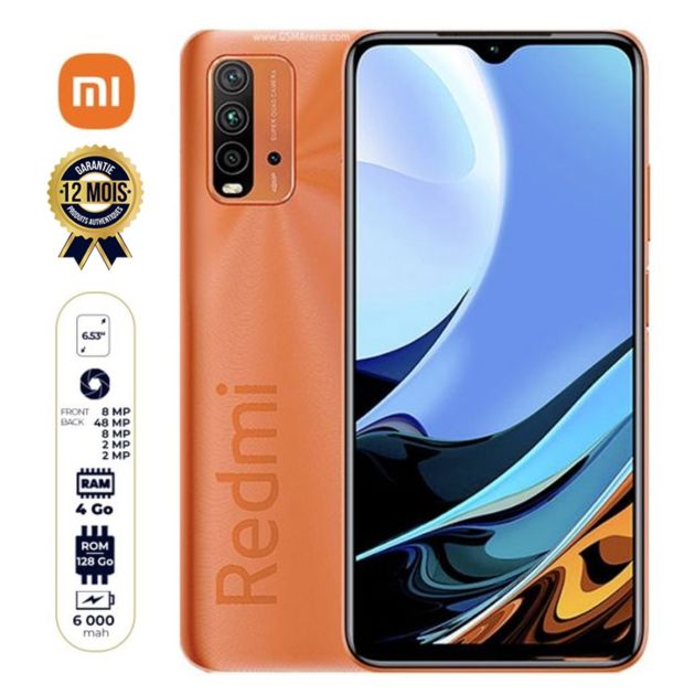 Xiaomi Redmi 9T - 6,53 pouces - 128Go/4Go RAM - 48MP+8MP+2MP+2MP/8MP - 6000 mAh - 12 Mois