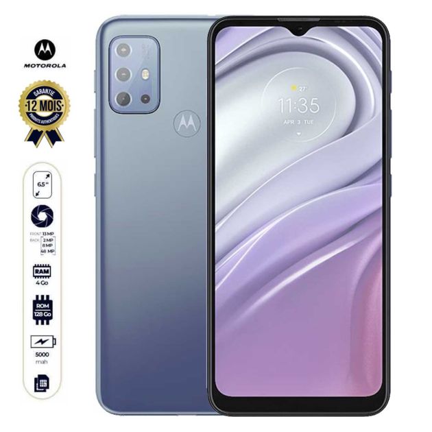 MOTOROLA MOTO G20  - 6,5" - 48+8Mp/13Mp - 128/4Go - 5000mAh - 12 mois de garantie