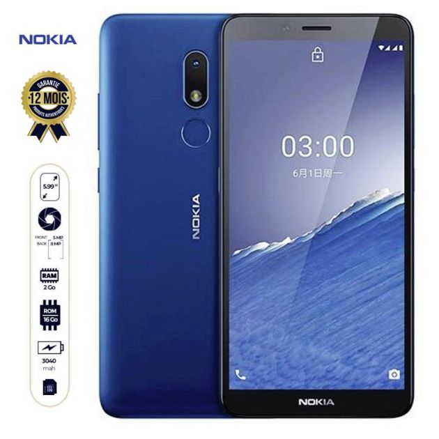 Nokia C3 - 16Go/2Go - 5.99'' - 3040mAh -  8MP/5MP - 12 mois de garantie