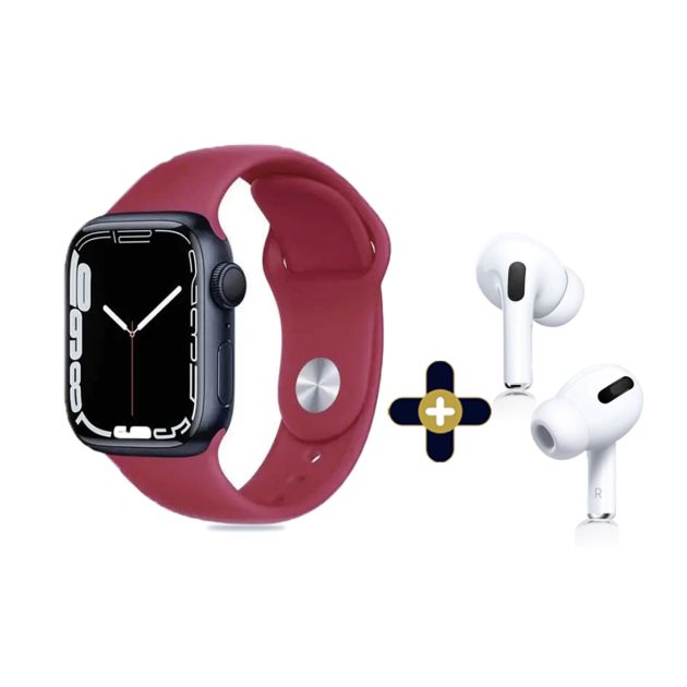 Pack Apple Watch séries 7 - GPS - 45 mm + Écouteurs sans fil - Apple Airpods Pro