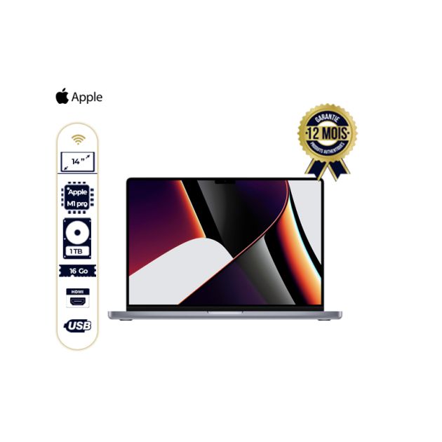 2021 MacBook Pro - 14 pouces - Apple M1 Pro 1 To/ 16 Go Ram -   livraison 3 à 5 jours -  12 mois de garantie 