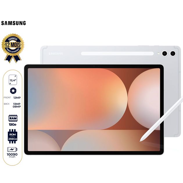 Samsung Galaxy Tab S10+ 5G - 256 Go - 12 Go RAM - 12,4" - 1 Nano SIM - 13 MP + 8MP/12MP - 10090 mAh - Garantie 12 mois