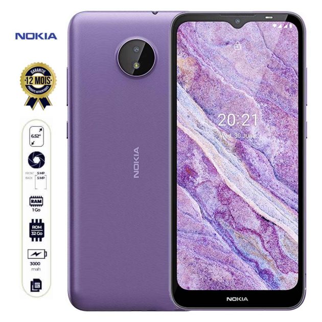 Smartphone - NOKIA C10 - 6,52'' - 32/1Go - 5 MP - 3000mAh - 12 mois de garantie (un casque offert)
