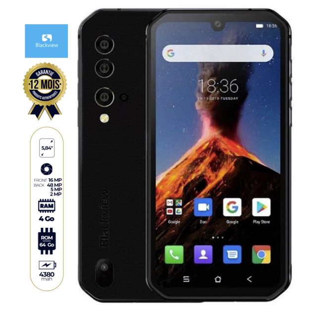 Smartphone robuste BLACKVIEW - BV 9900E Pro - 5.84" - 128Go/8Go Ram - Dual Nano Sim - 48MP/5MP/2MP/16MP - 4380mAh - 12 mois de garantie