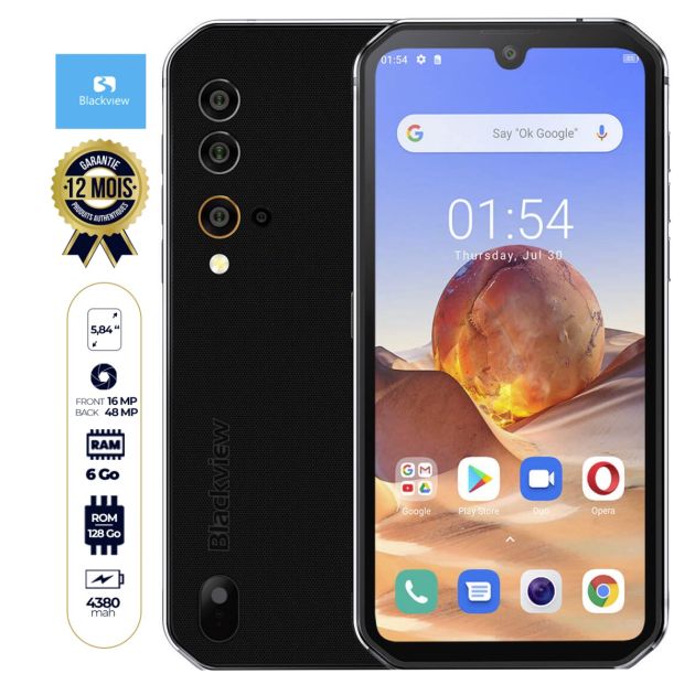 Smartphone robuste BLACKVIEW - BV 9900E - 5.84" - 128Go/6Go Ram - Dual Nano Sim - 48MP/16MP - 4380mAh - 12 mois de garantie