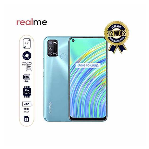 Smartphone Realme C17 - 128 Go Rom/6Go  Ram - 13MP+8MP+2MP+2MP /8MP - 5000mAh - 12 Mois de Garantie