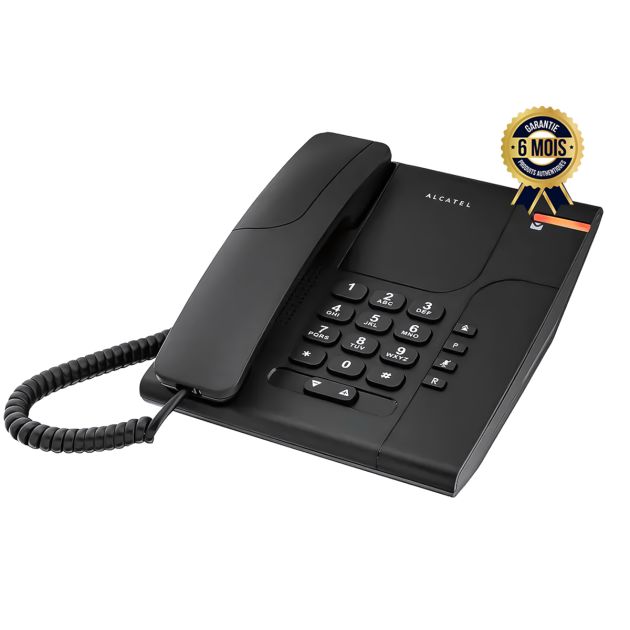 Téléphone fixe filaire de bureau - Alcatel Temporis 180 - Compact et mural - 6 Mois