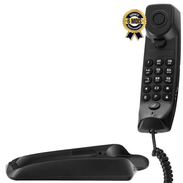 Téléphone fixe filaire monobloc - Alcatel Temporis 10 - Compact et mural - 6 Mois