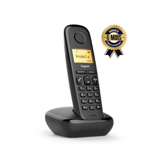 Téléphone fixe sans fil Gigaset A170 - DECT/GAP - Ecran LCD noir et blanc rétro éclairé 1,5" - 6 Mois