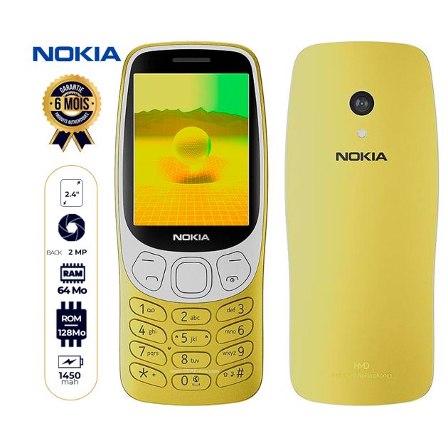Téléphone Nokia 3210 - 2,4" - 128 Mo - 64 Mo RAM - 1450 mAh - Garantie 6 mois