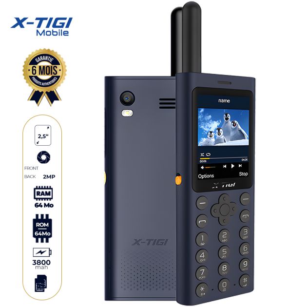 Téléphone portable X-TIGI - T1 - 2,5 pouces - 3800mAh - Garantie 6 mois