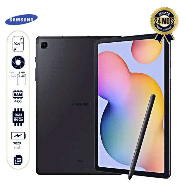 Tablette Samsung Galaxy Tab S6 Lite - 10.4" - 64 Go- 4Go RAM - 8MP/5MP - 7020 mAh - 24 mois de garantie