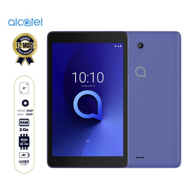 Tablette Alcatel  3T8 (9032X)  4G +Wifi avec pochette intégré - 8'' - 32 Go /2 Go RAM - 1 SIM - 4080 mAh - 12 Mois de garantie