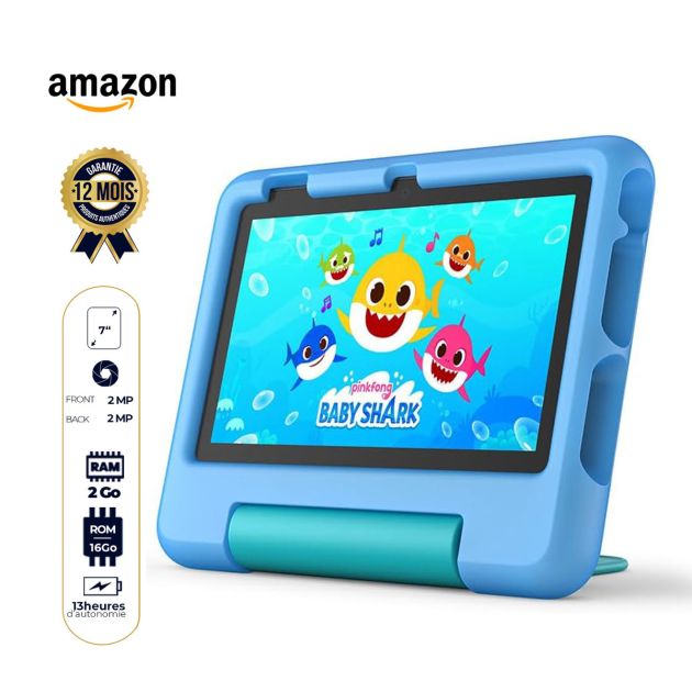 Tablette Amazon Fire 7 Kids - 12th Gen - 16Go - 2Go RAM - 7 pouces - Contrôle parental - Garantie 12 Mois