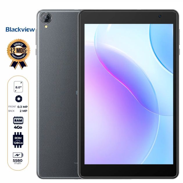 Tablette Blackview Tab 50 - Prends la connectivité WIFI 6 - 128 Go - 4 Go RAM - 8" - 2MP/0,3MP - 5580 mAh - Garantie 12 mois