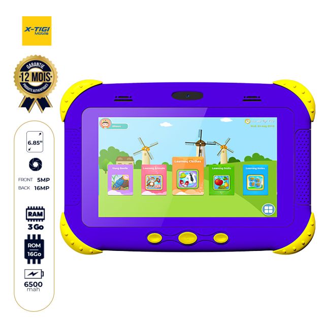 Tablette éducative pour enfants IKIDPAD 2 X-TIGI - 16Go / 2Go RAM - 5,5" - 16 MP/5MP - 4G LTE - Dual SIM - 4200mAh - Système contrôle parental - OTG - Garantie12 Mois