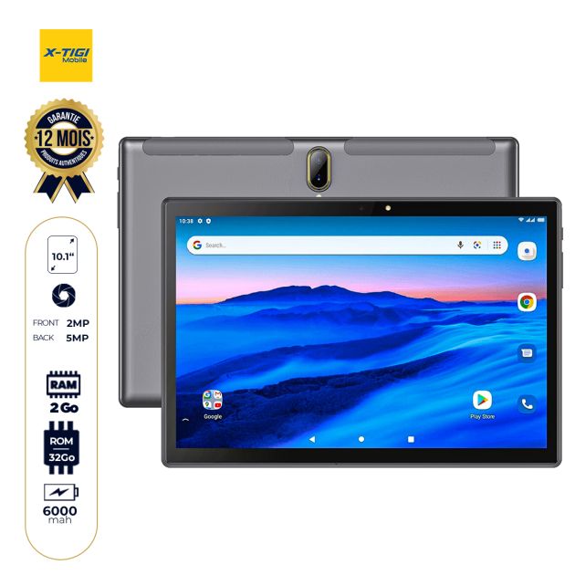 Tablette X-TIGI Hope 10 Mate - 128Go/4Go RAM - 10.1" - 5MP - 6000mAh - Dual Sim -  Clavier offert - Garantie 12 Mois