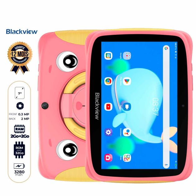 Tablette pour enfants Blackview Tab 3 - Prends uniquement le WIFI - 32 Go - 2 Go + 2 Go RAM extensible - 7" - 2MP/0,3MP - 3280 mAh - Garantie 12 mois